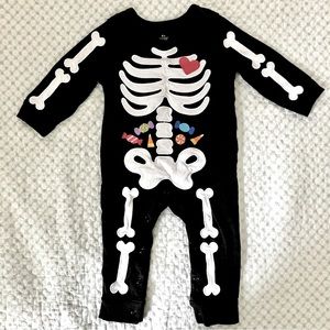 3-6 month skeleton baby pajama costume
